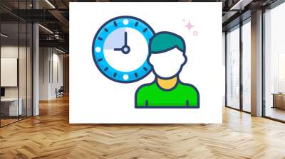 working hours Vector Icon Wall mural